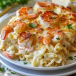 Shrimp Alfredo Pasta Bake