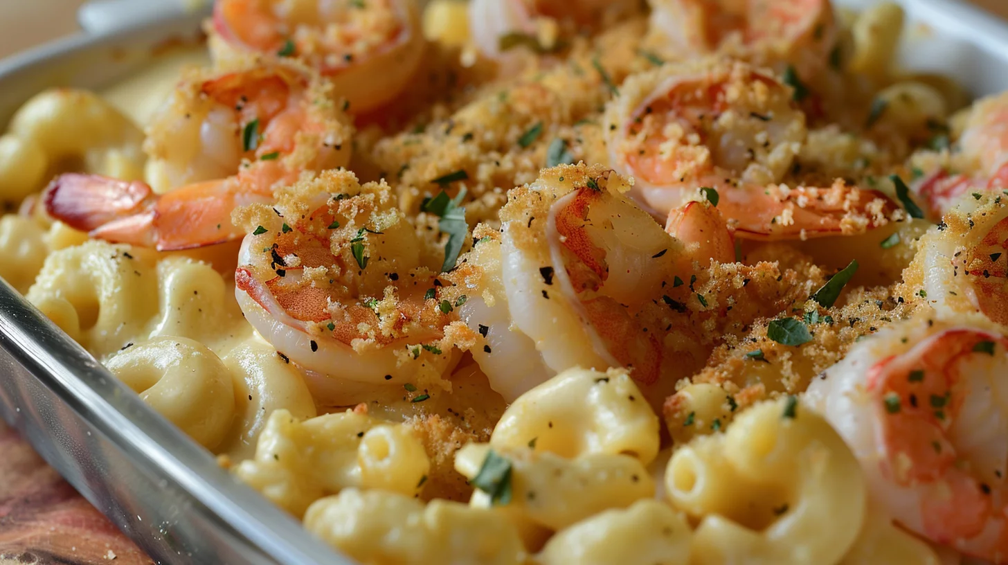 Shrimp and Lobster Mac and Cheese Bake