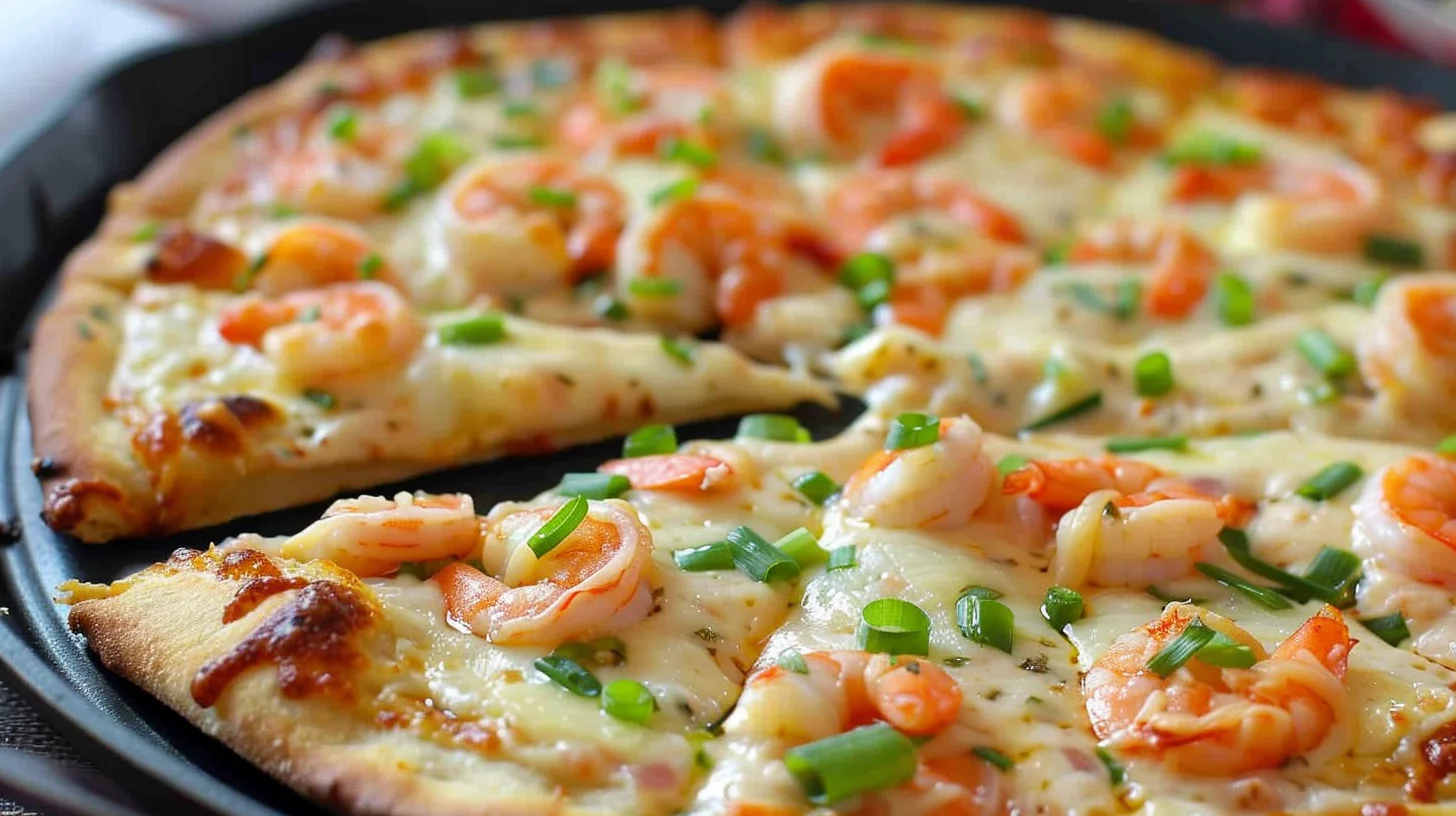 Shrimp Pizza With Alfredo Sauce