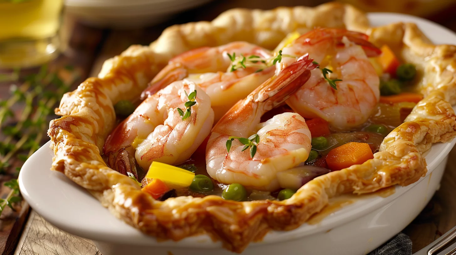 Shrimp Pot Pie With Puff Pastry