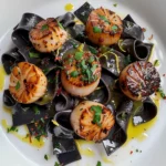 Squid Ink Pasta With Chili Scallops