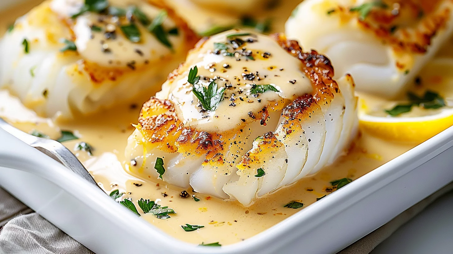 Tasty Baked Cod In Coconut Lemon Cream Sauce
