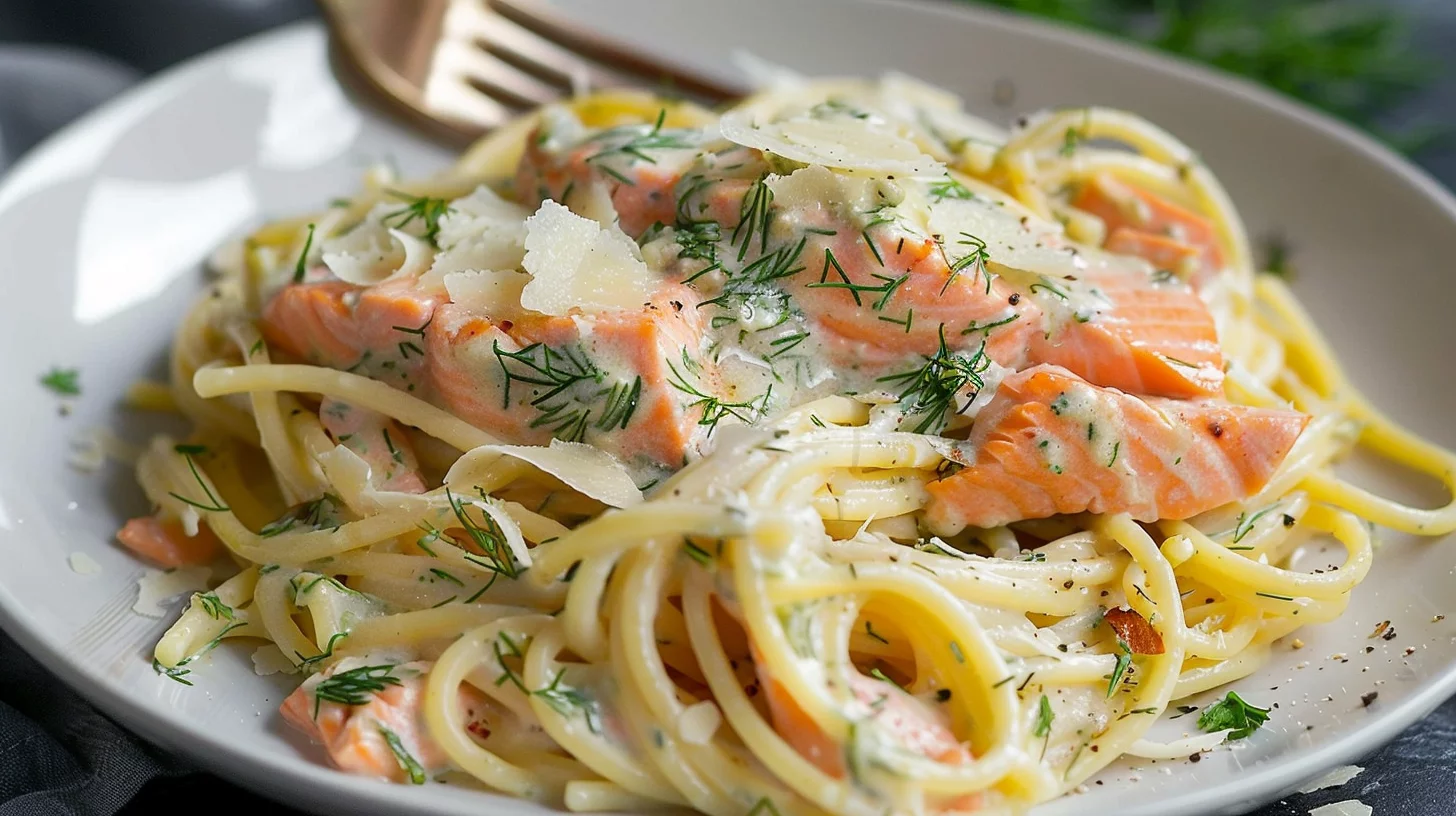 The Creamiest Dill Salmon Pasta