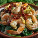 Tuscan Shrimps With Spinach Artichokes Sun Dried Tomatoes