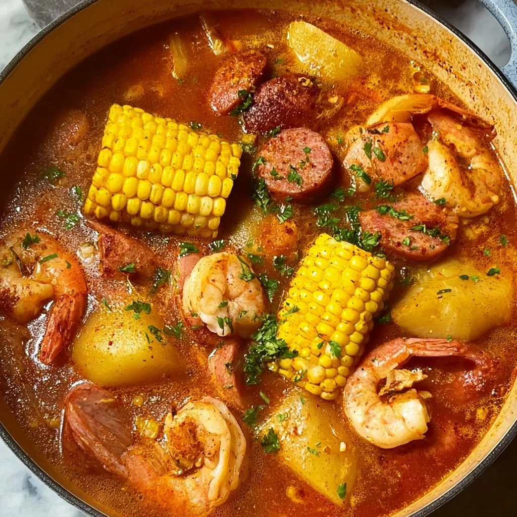 Delicious Cajun Seafood Boil with shrimp, crab, and spices served in a vibrant spread.