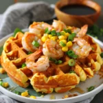Cajun Shrimp Cornbread Waffles