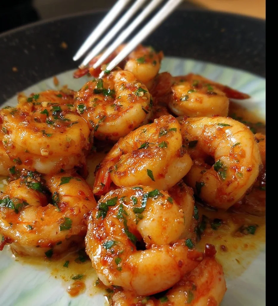 Cajun shrimp with garlic butter sauce served on a plate