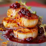 Cranberry Orange Glazed Scallops