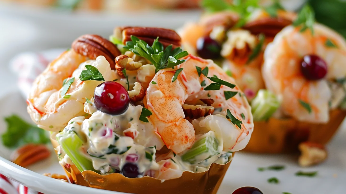 Cranberry Pecan Shrimp Salad Cups