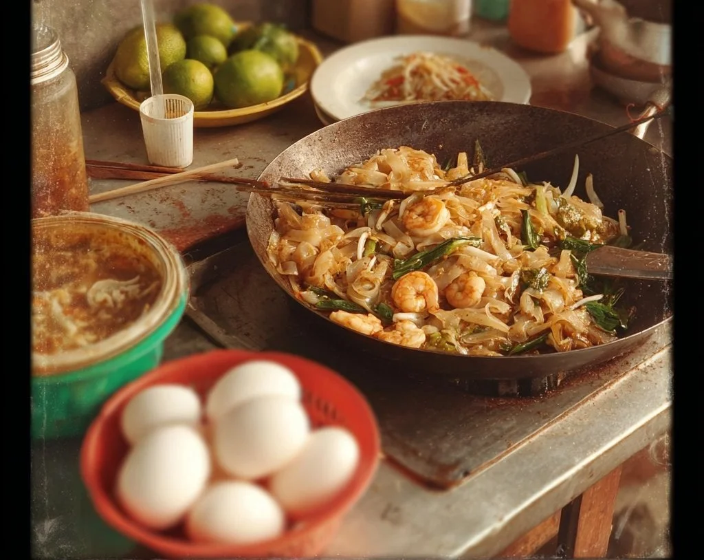 Delicious easy Thai street food dishes served in vibrant colors.