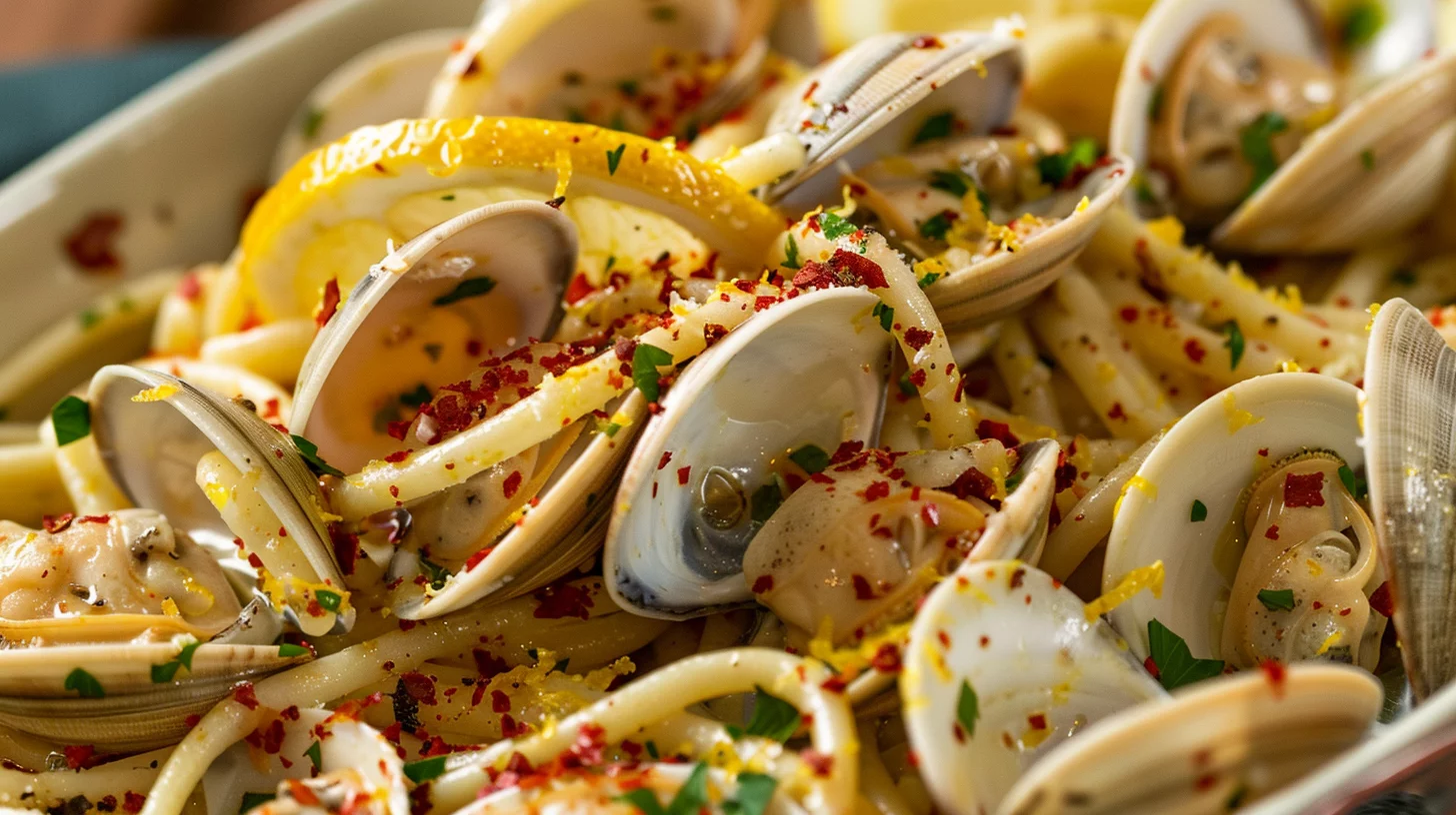 Garlic Butter Clam Pasta With Chili Flakes