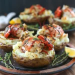 Garlic Herb Lobster Stuffed Potatoes