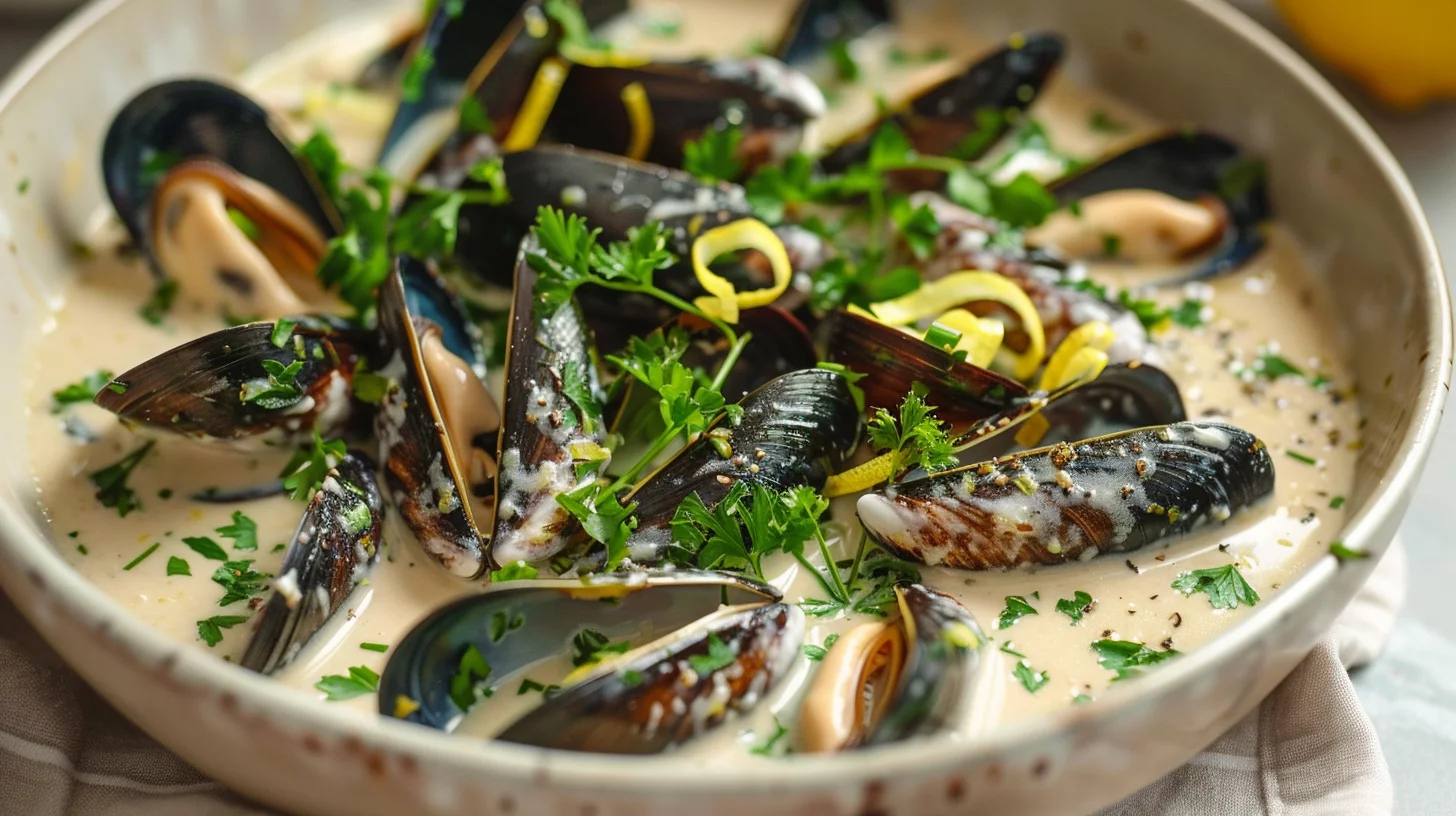 Lemon Thyme Mussels With Cream