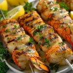 Lobster Tail Skewers With Garlic Butter
