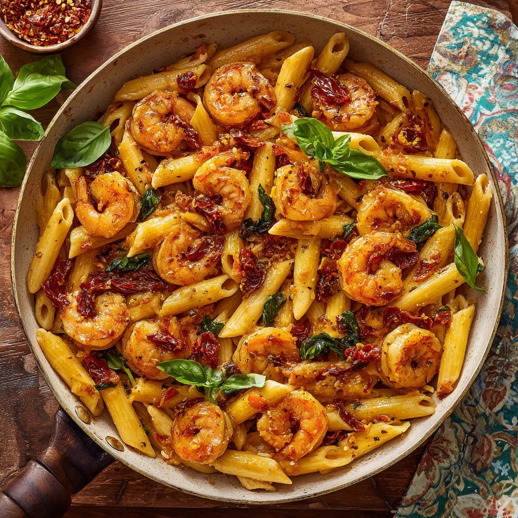 Delicious Marry Me Shrimp Pasta with creamy sauce and fresh shrimp