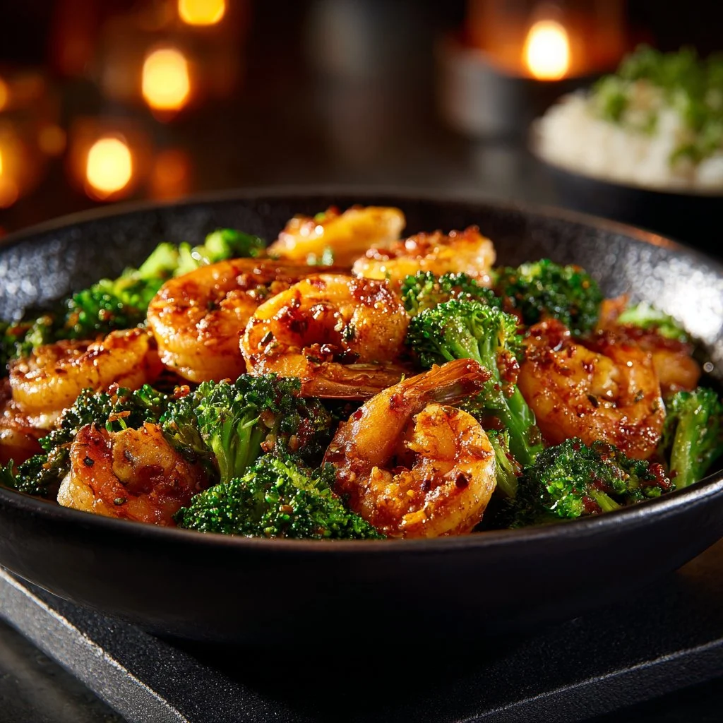 Savory shrimp stir-fried with fresh broccoli for a healthy meal