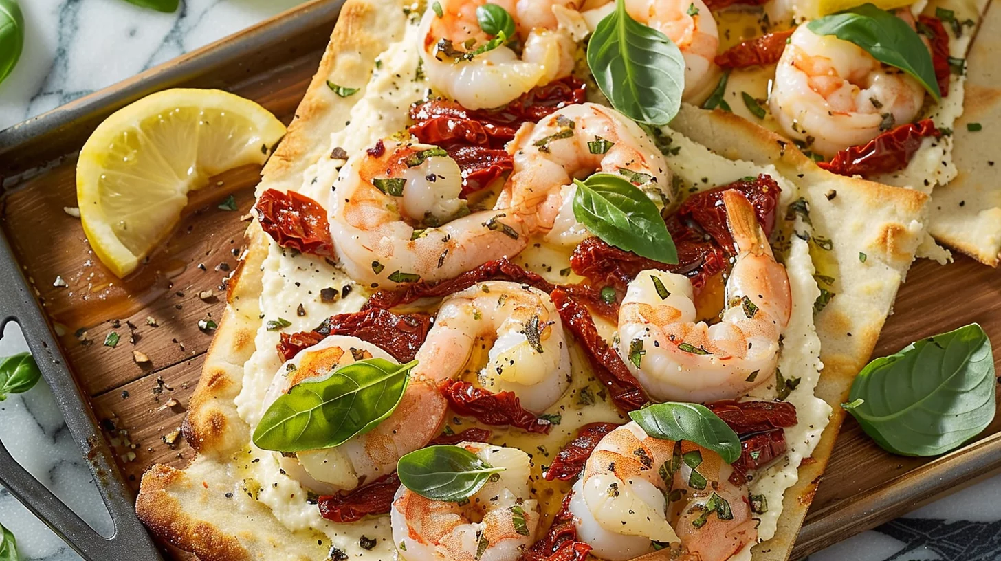 shrimp flatbread