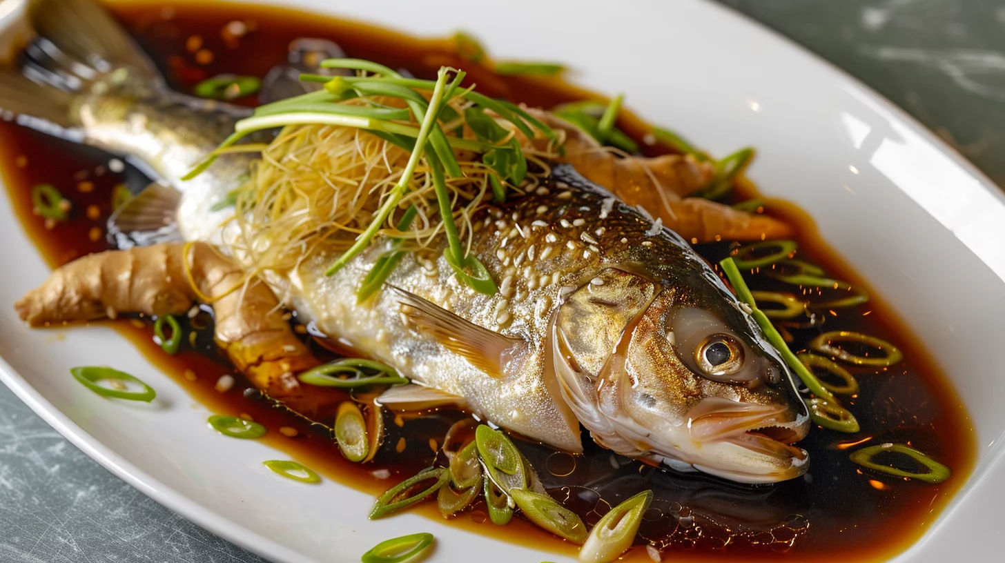 Steamed Fish With Ginger And Scallions