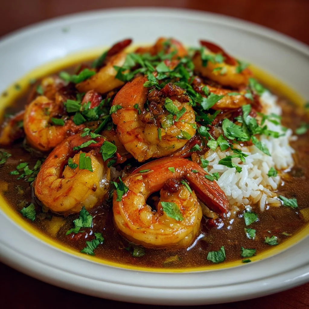 Delicious Volcano Shrimp served in a fiery sauce on a plate