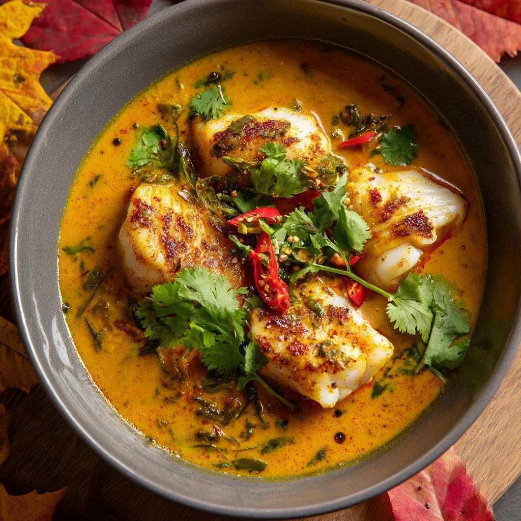 Delicious warm autumn curry made with seasonal vegetables and spices.