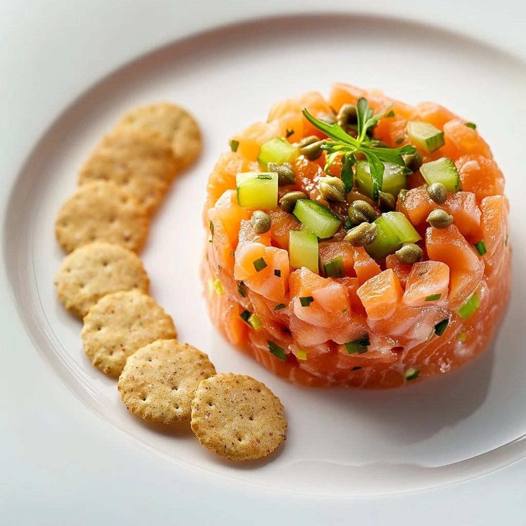 Quick and easy 25-minute salmon tartare ready to serve