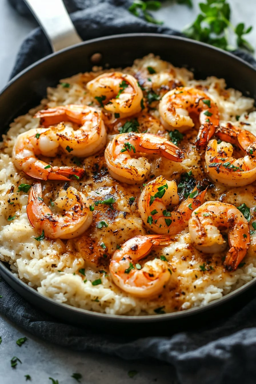 Creamy Garlic Butter Shrimp with Rice: A Quick and Comforting One-Pan Meal