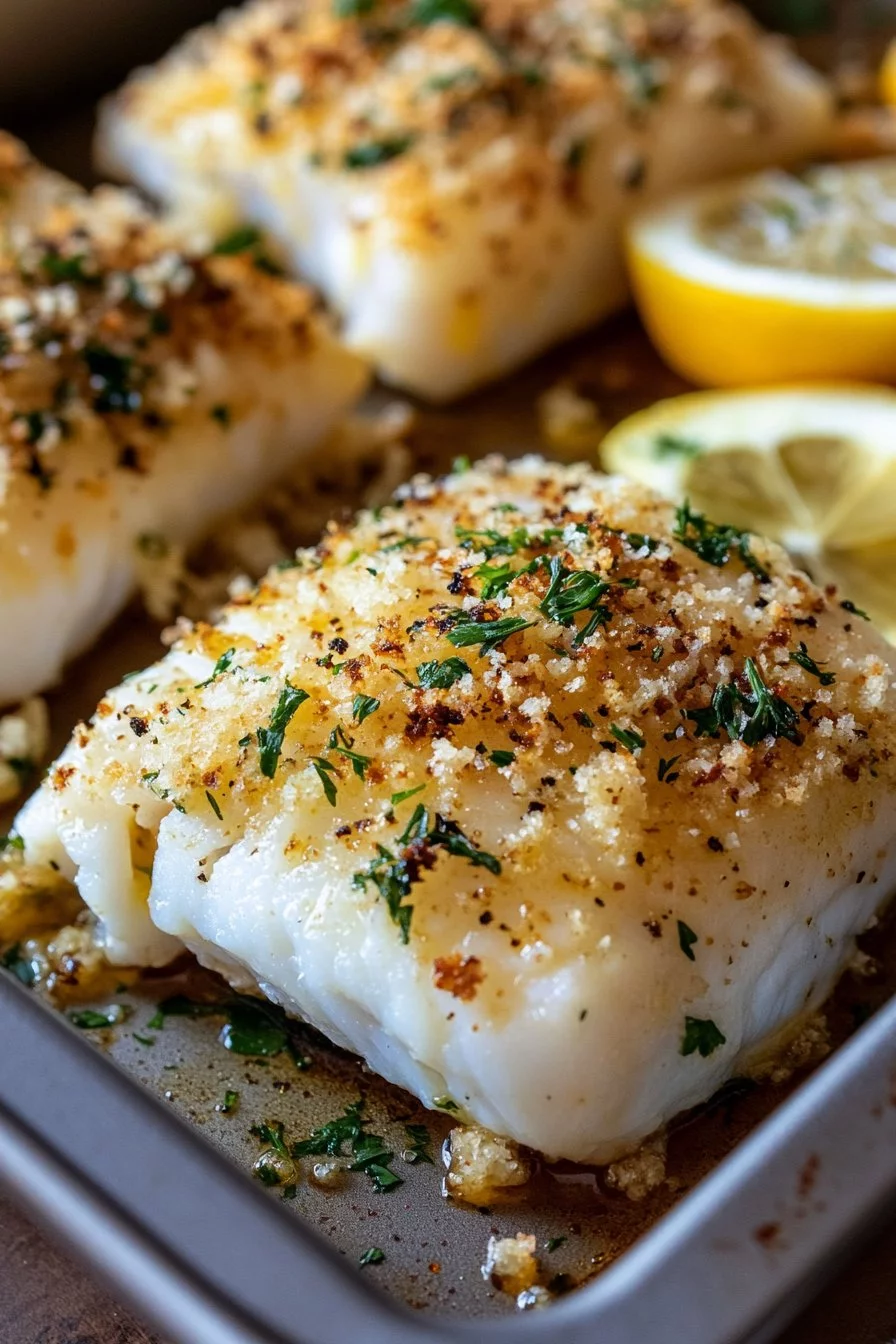 Oven-Baked Cod with Garlic Herb Crumbs