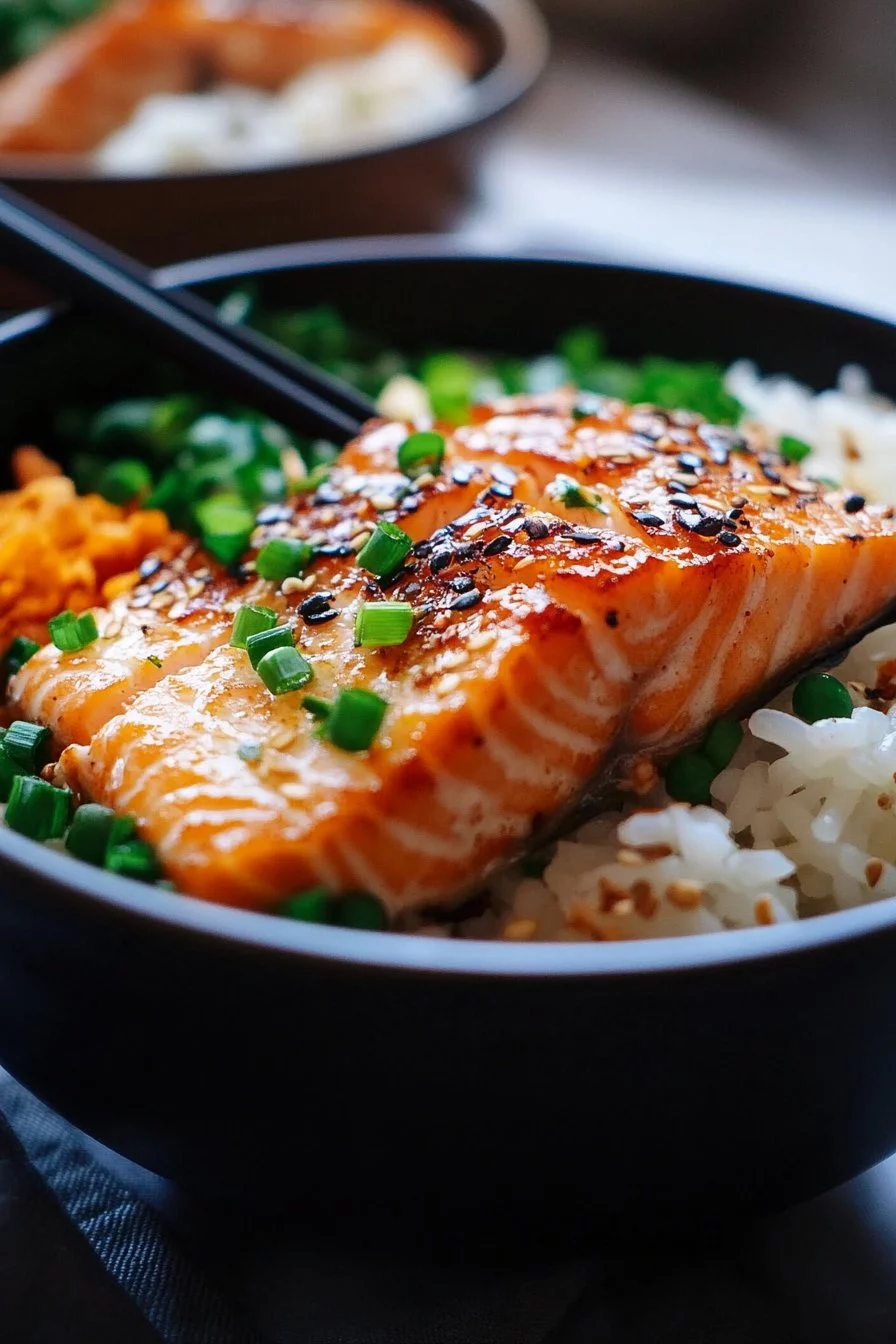 Crispy Salmon and Rice Bowl