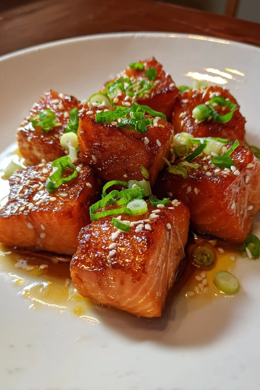 Honey Garlic Salmon Bites