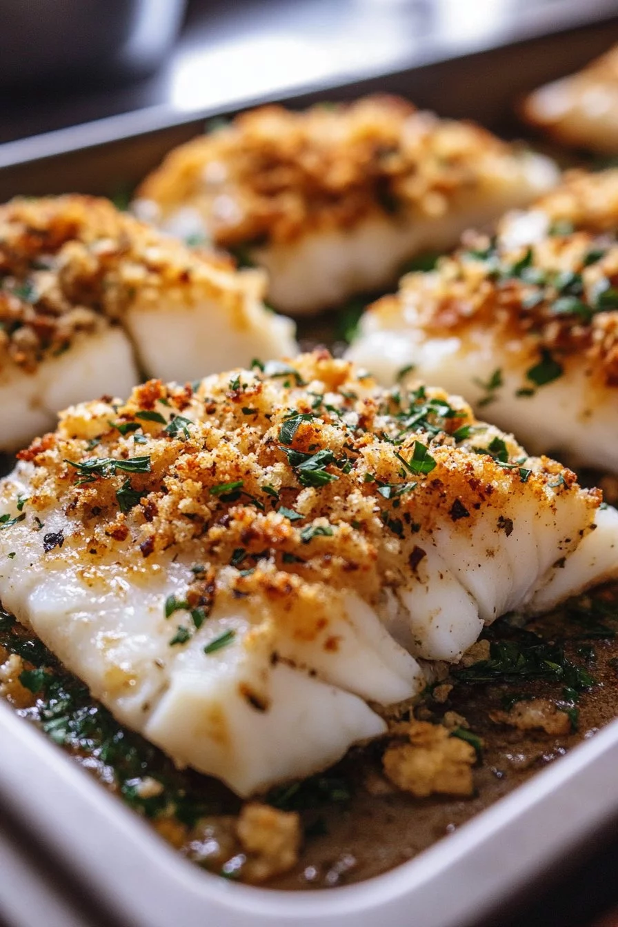 Oven-Baked Cod with Garlic Herb Crumbs