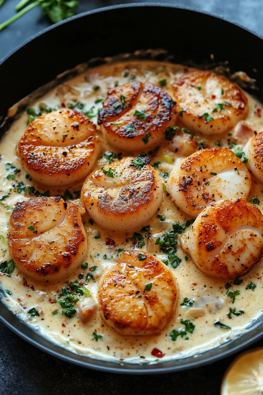 Creamy Cajun Scallops Skillet