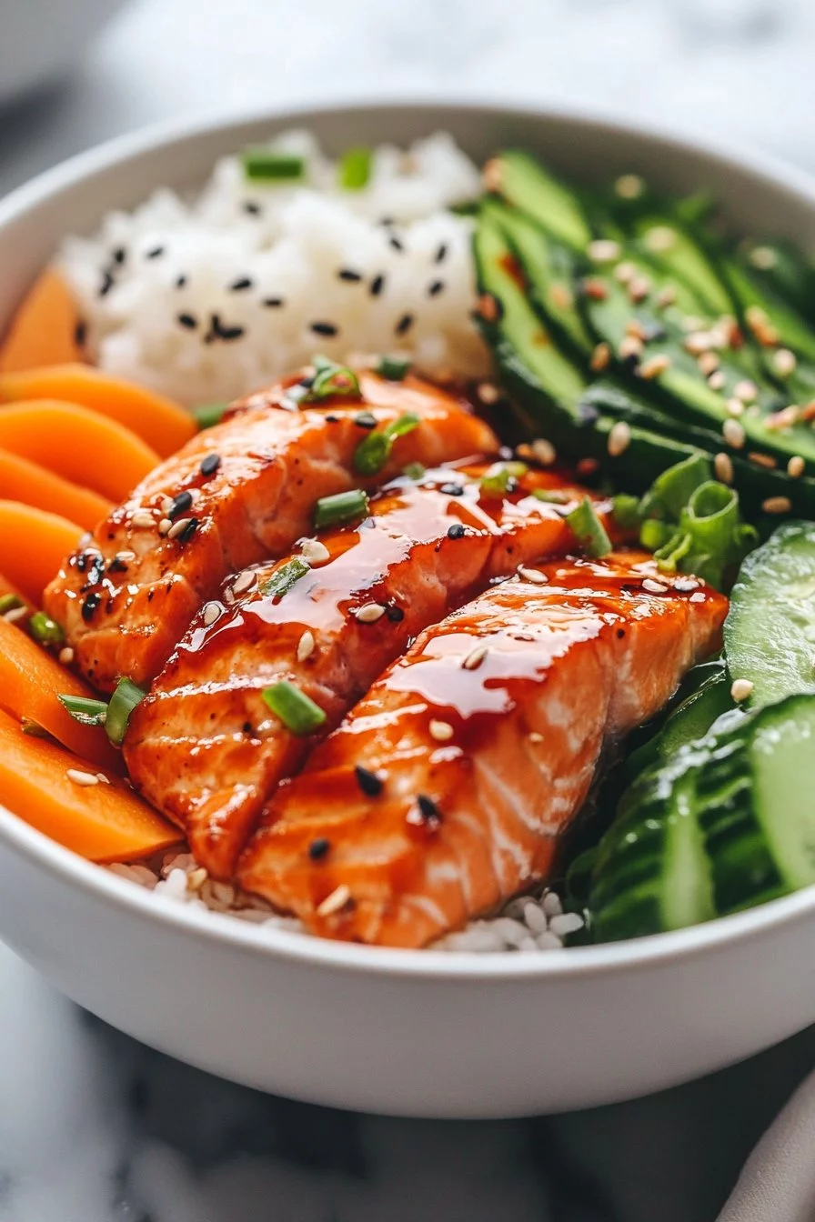 Sriracha Honey Salmon Bowls