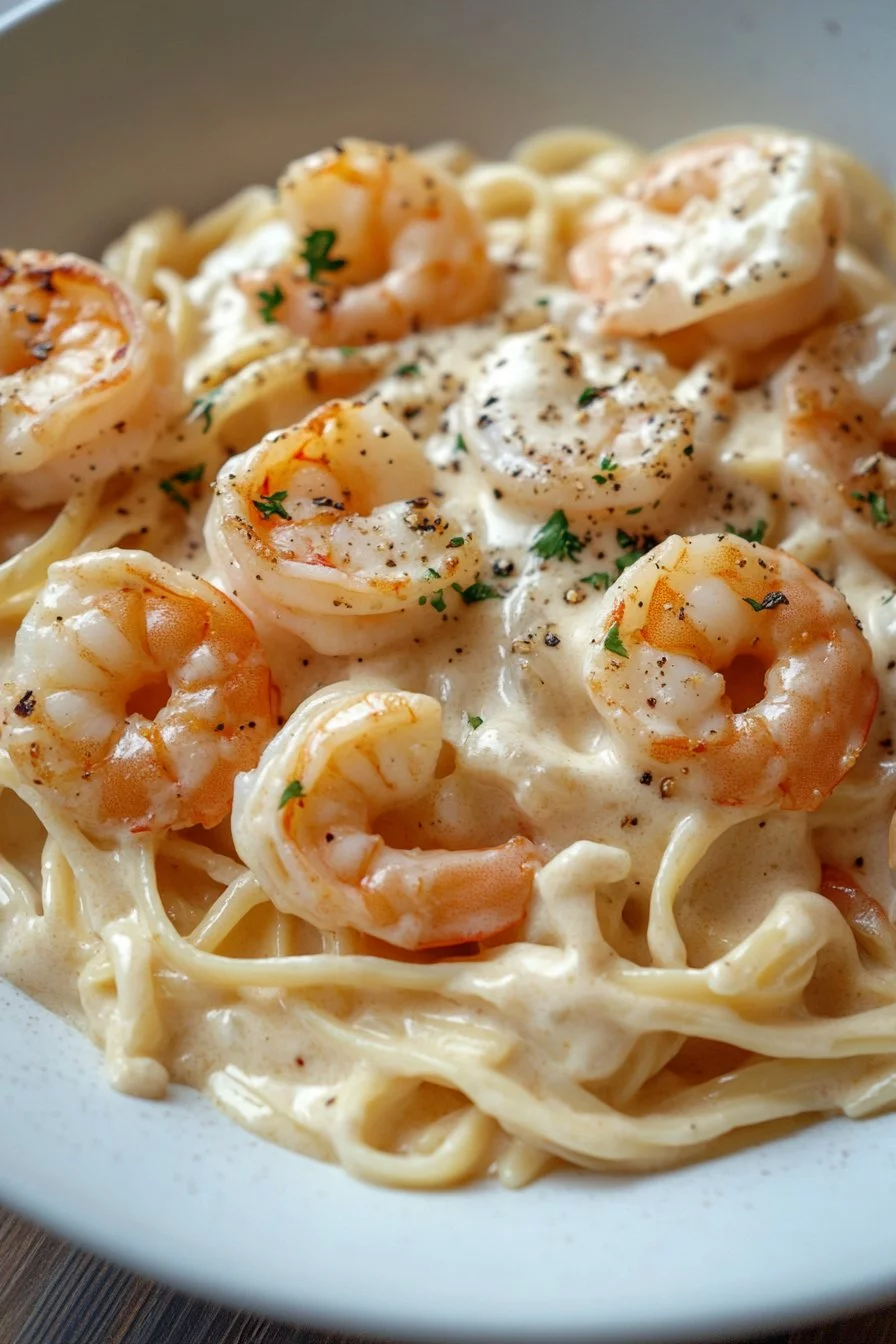 Creamy Garlic Butter Shrimp Alfredo