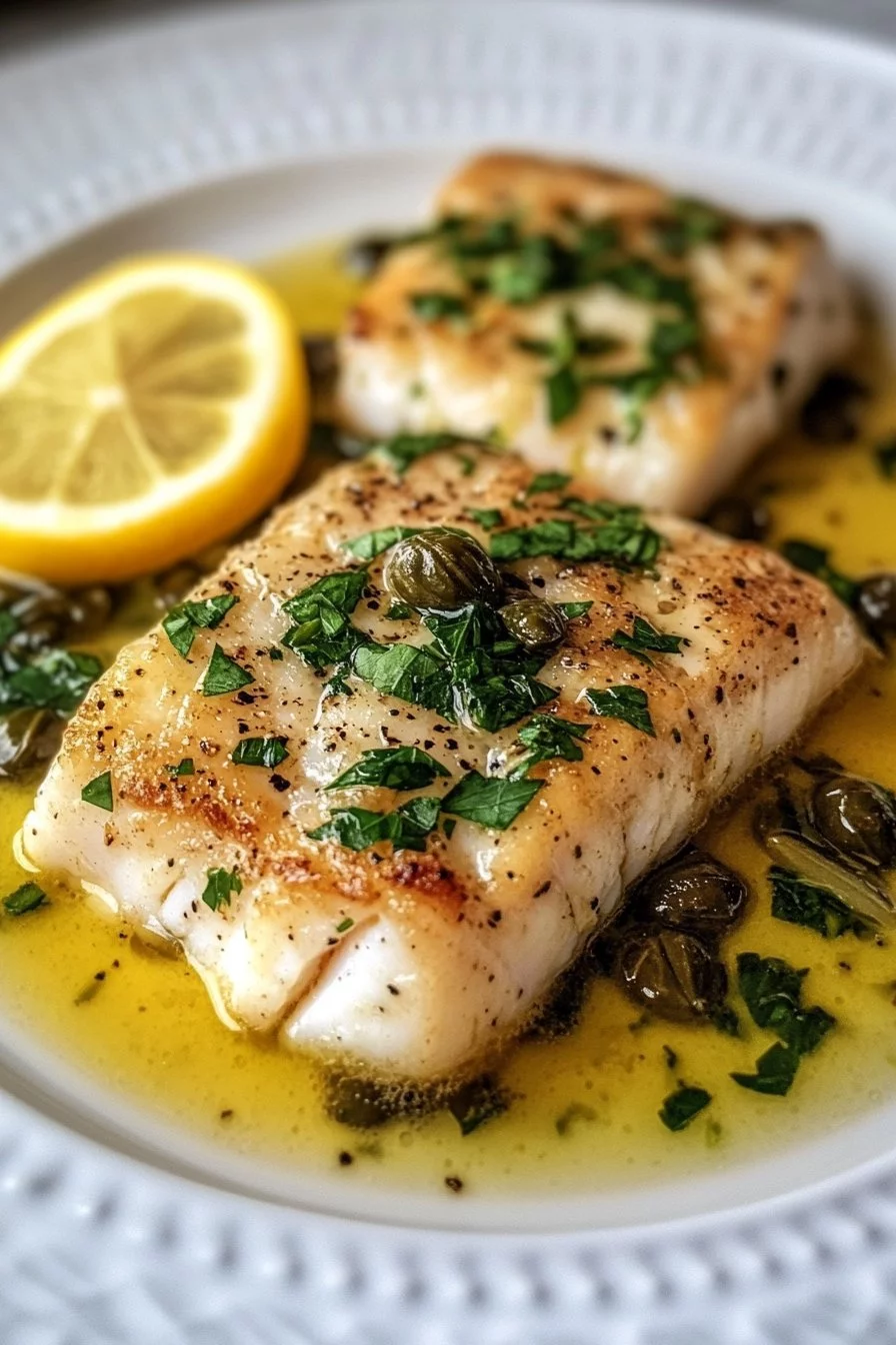Keto Cod Piccata with Capers and Lemon Butter