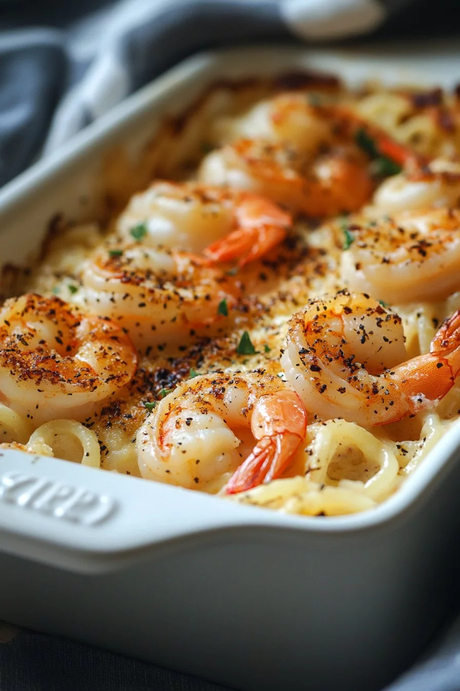 Shrimp Scampi Pasta Bake