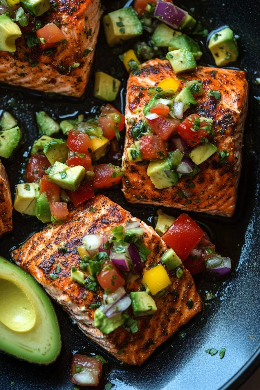 Cajun Salmon with Avocado Salsa