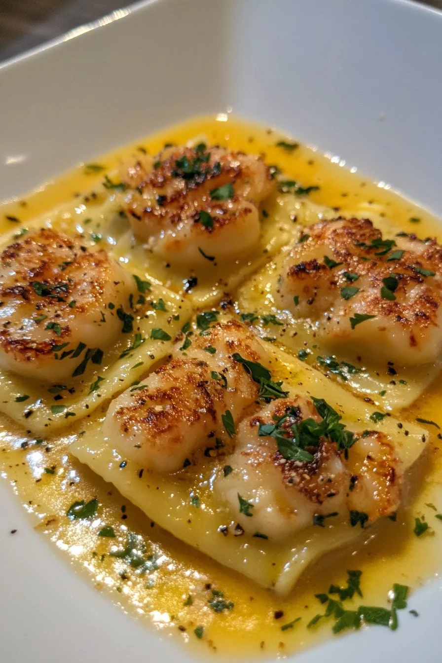 Lobster Ravioli with Lemon Butter Sauce