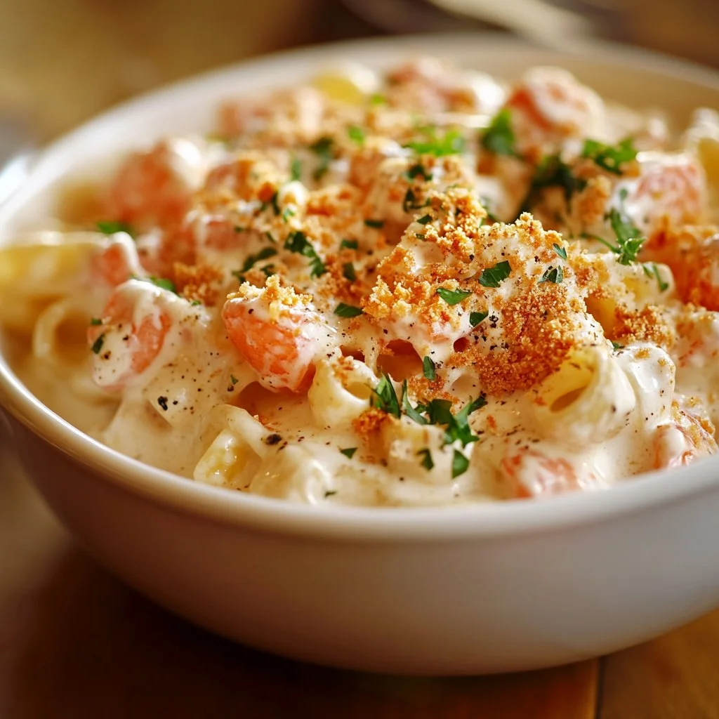 Delicious Copycat Red Lobster Crab Alfredo served with fresh crab and creamy sauce