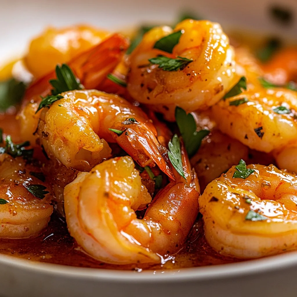 Delicious Creole Shrimp served with spices and vibrant vegetables