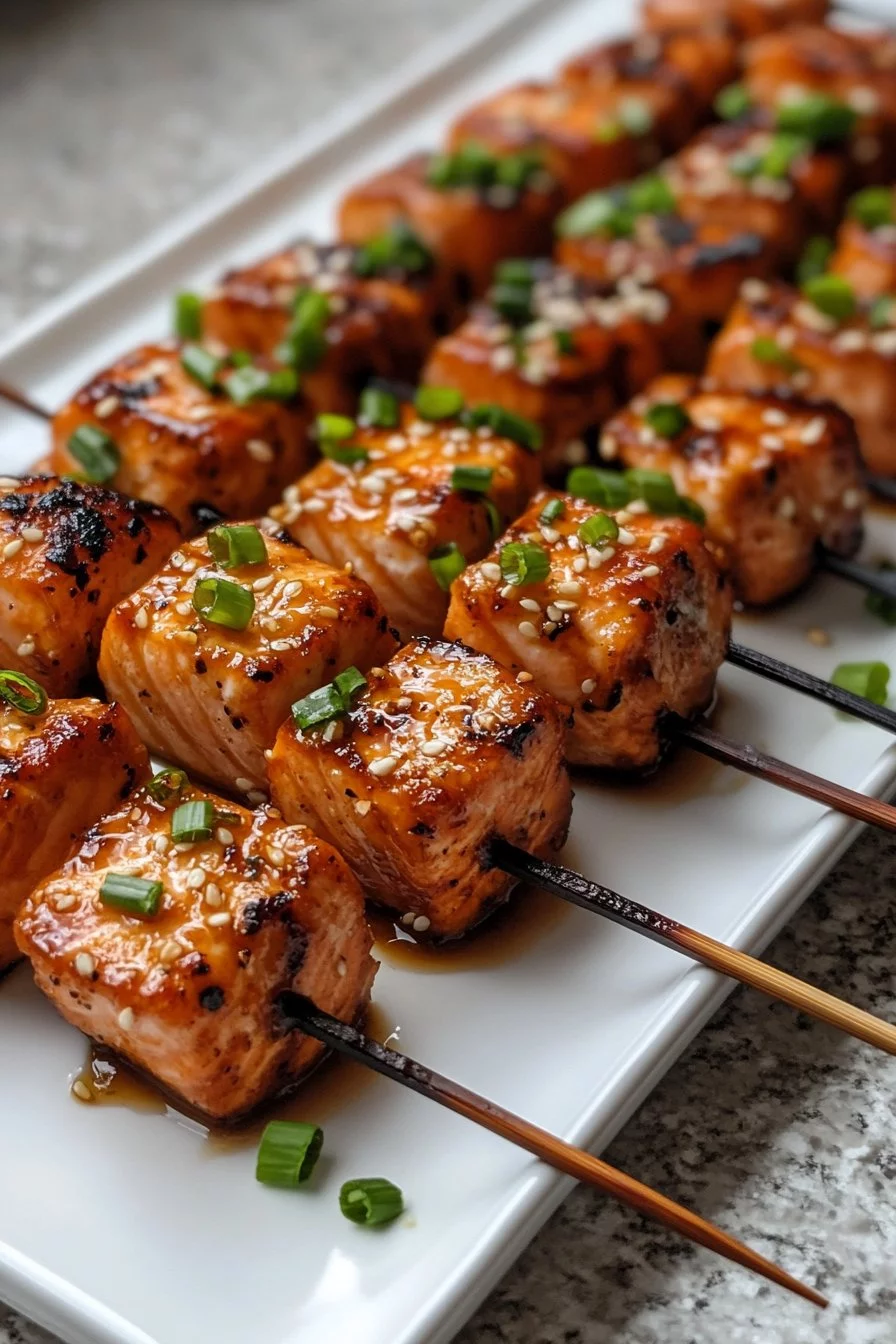 Honey Garlic Salmon Bites
