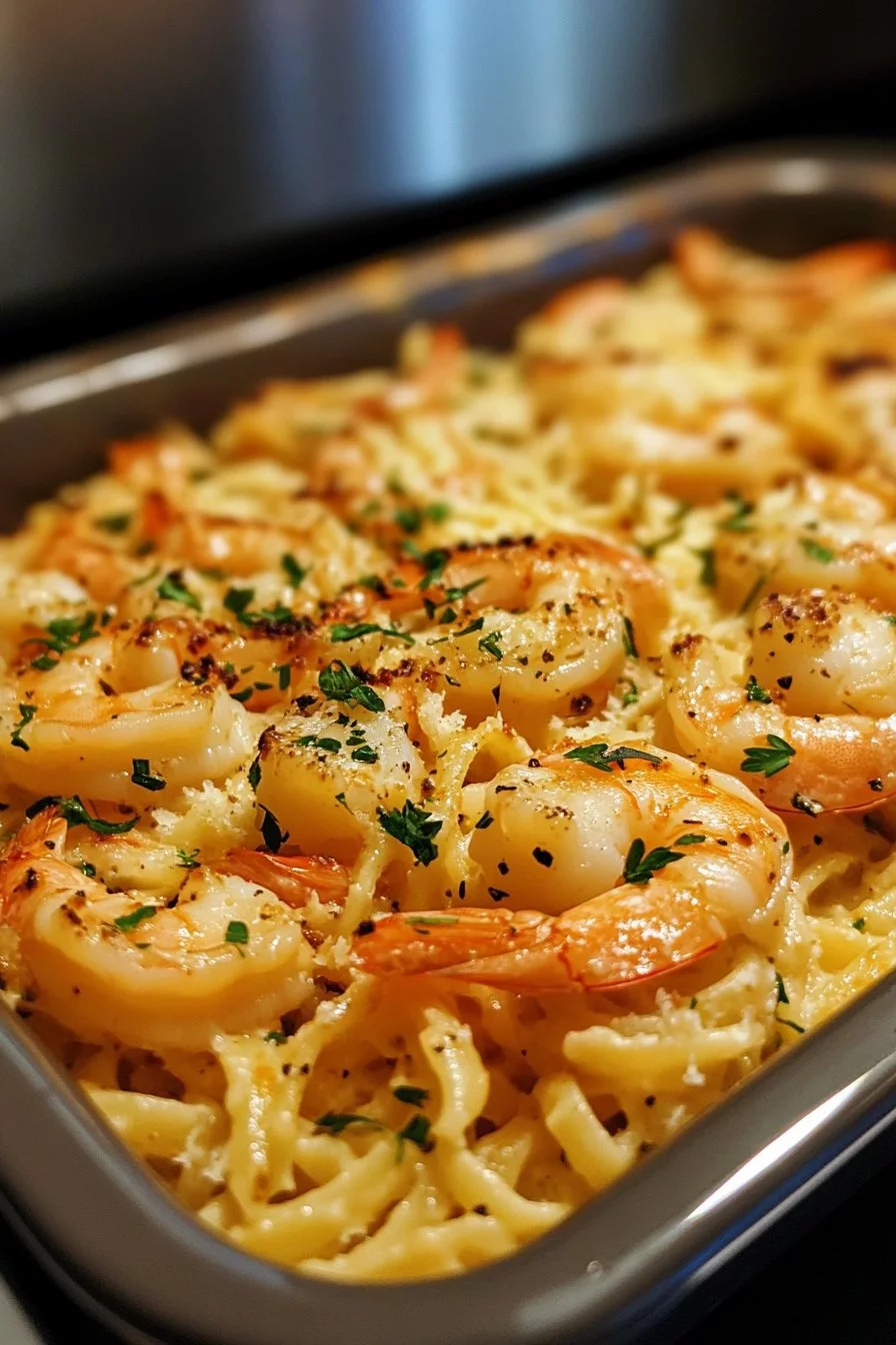 Shrimp Scampi Pasta Bake
