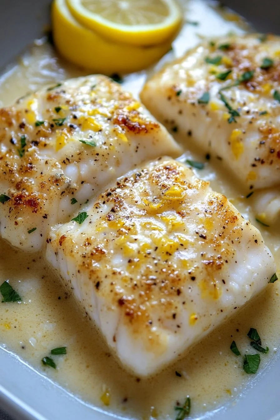 Baked Cod in Coconut Lemon Cream Sauce