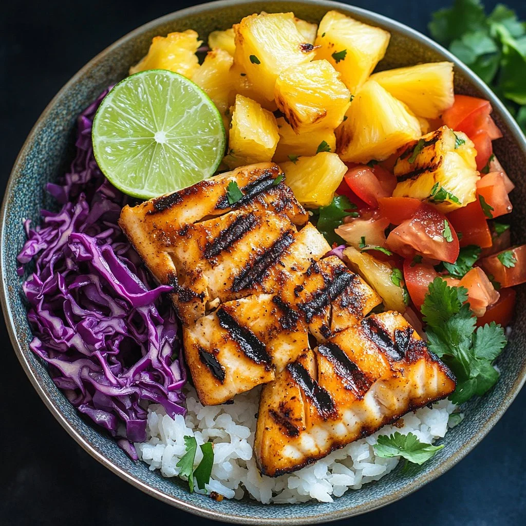 Low-carb fish taco bowls with fresh toppings and vibrant ingredients