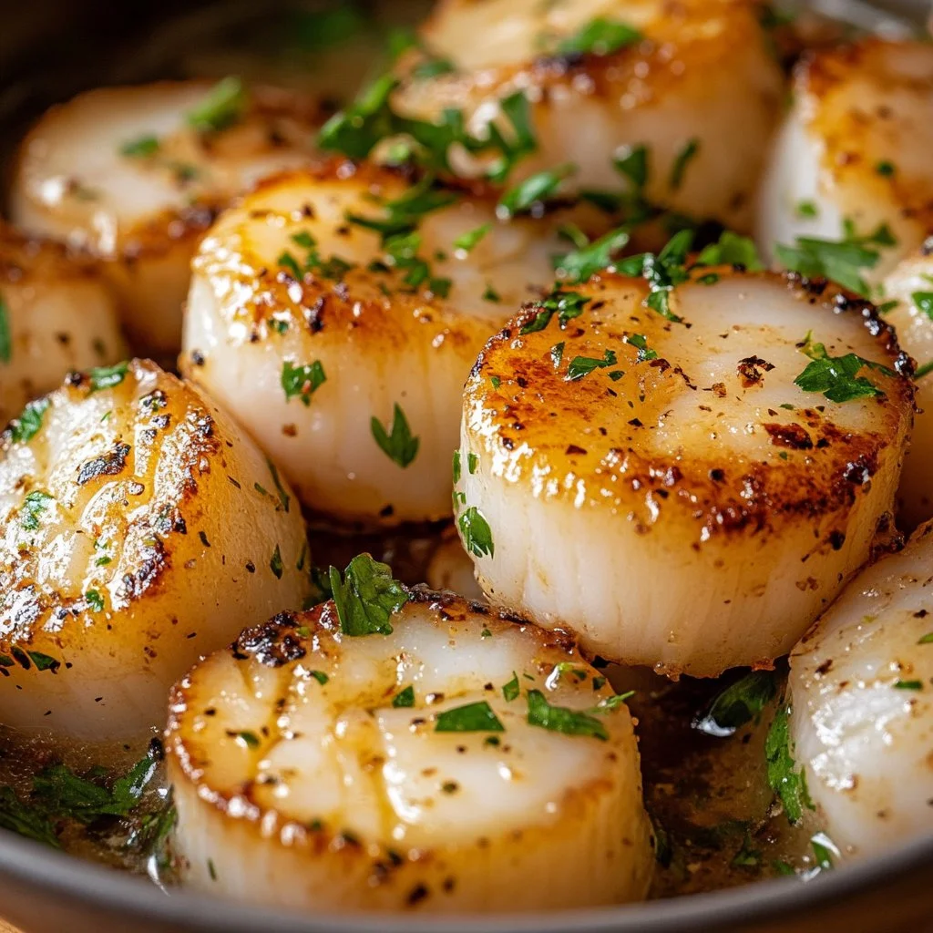 Luxurious lobster bites in garlic butter sauce, a gourmet seafood dish