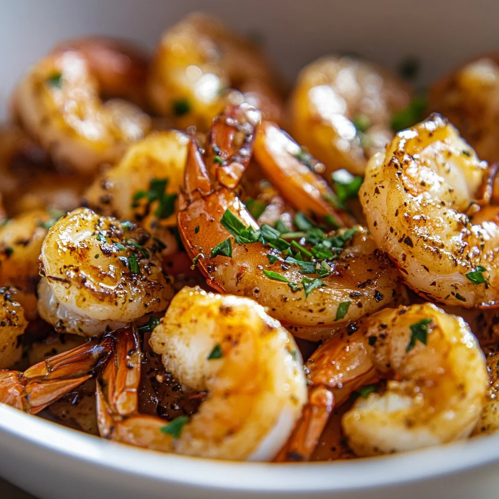 Delicious lobster bites in garlic butter sauce served on a plate.