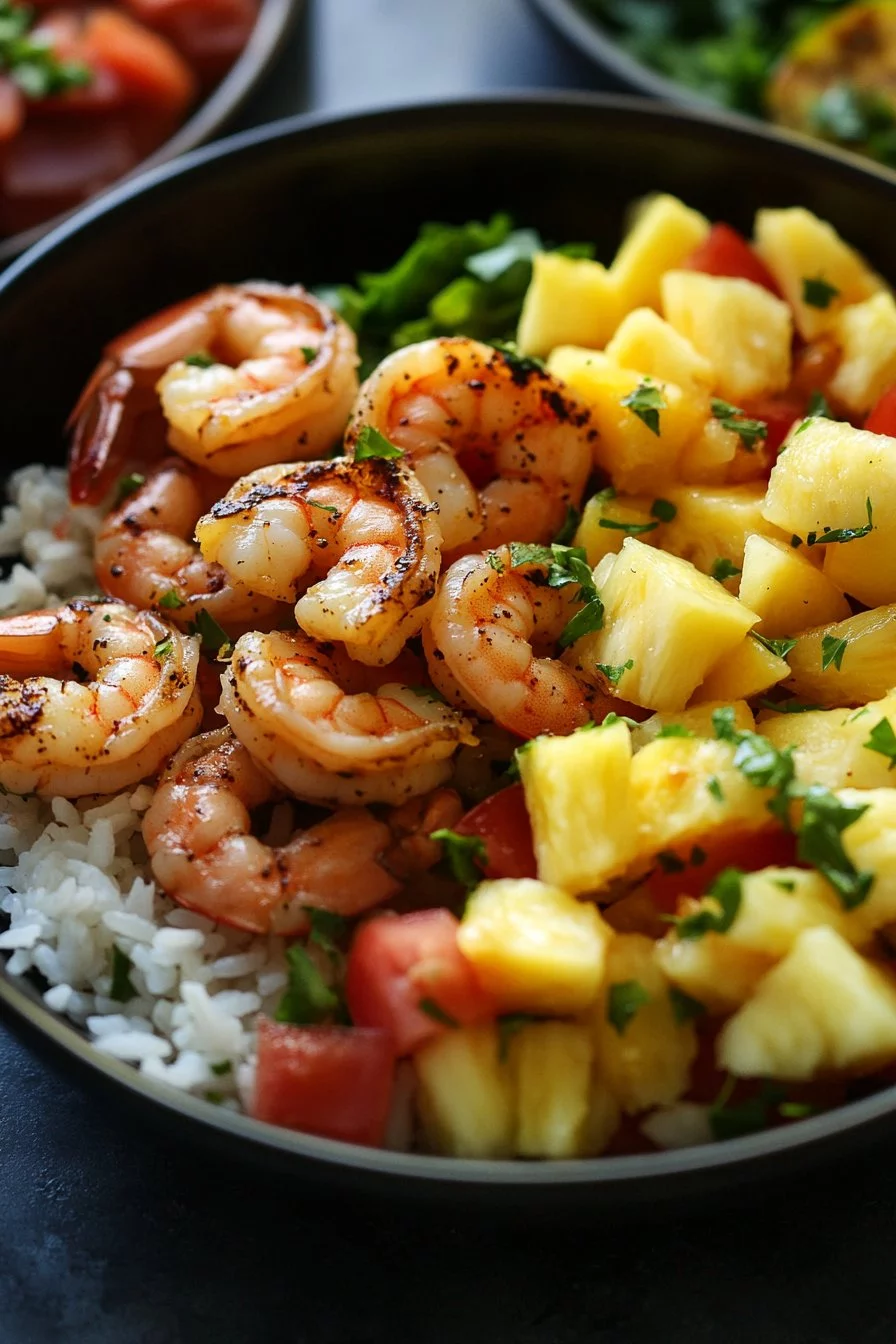 Shrimp and Rice Bowl with Pineapple Salsa