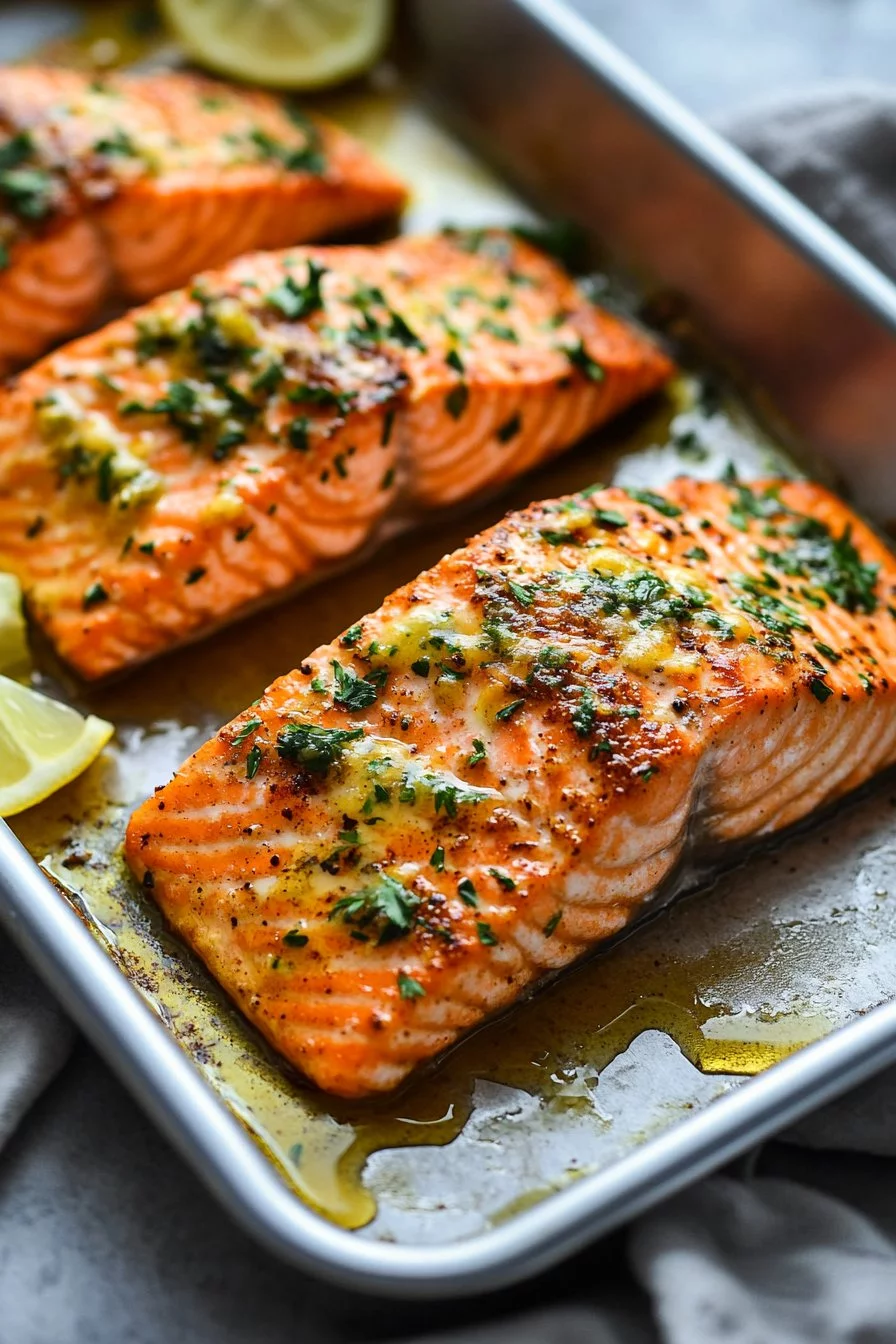 Buttered Honey Mustard Oven Baked Salmon