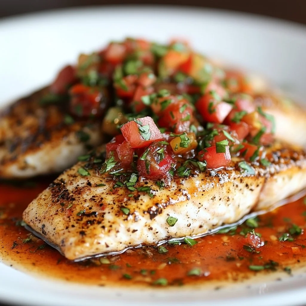Delicious Red Snapper fillet topped with spicy Creole sauce