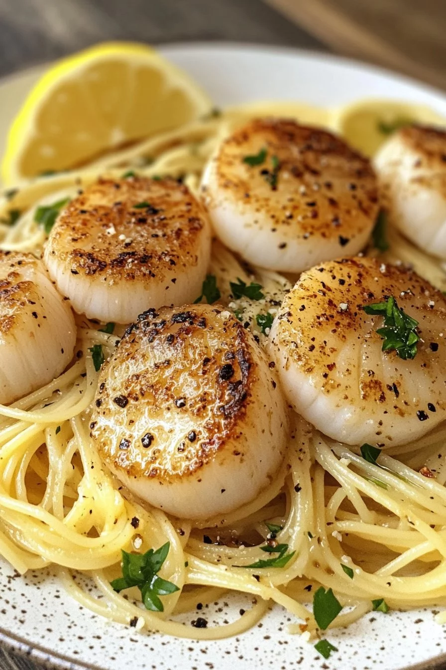 Sea Scallops with Angel Hair Pasta