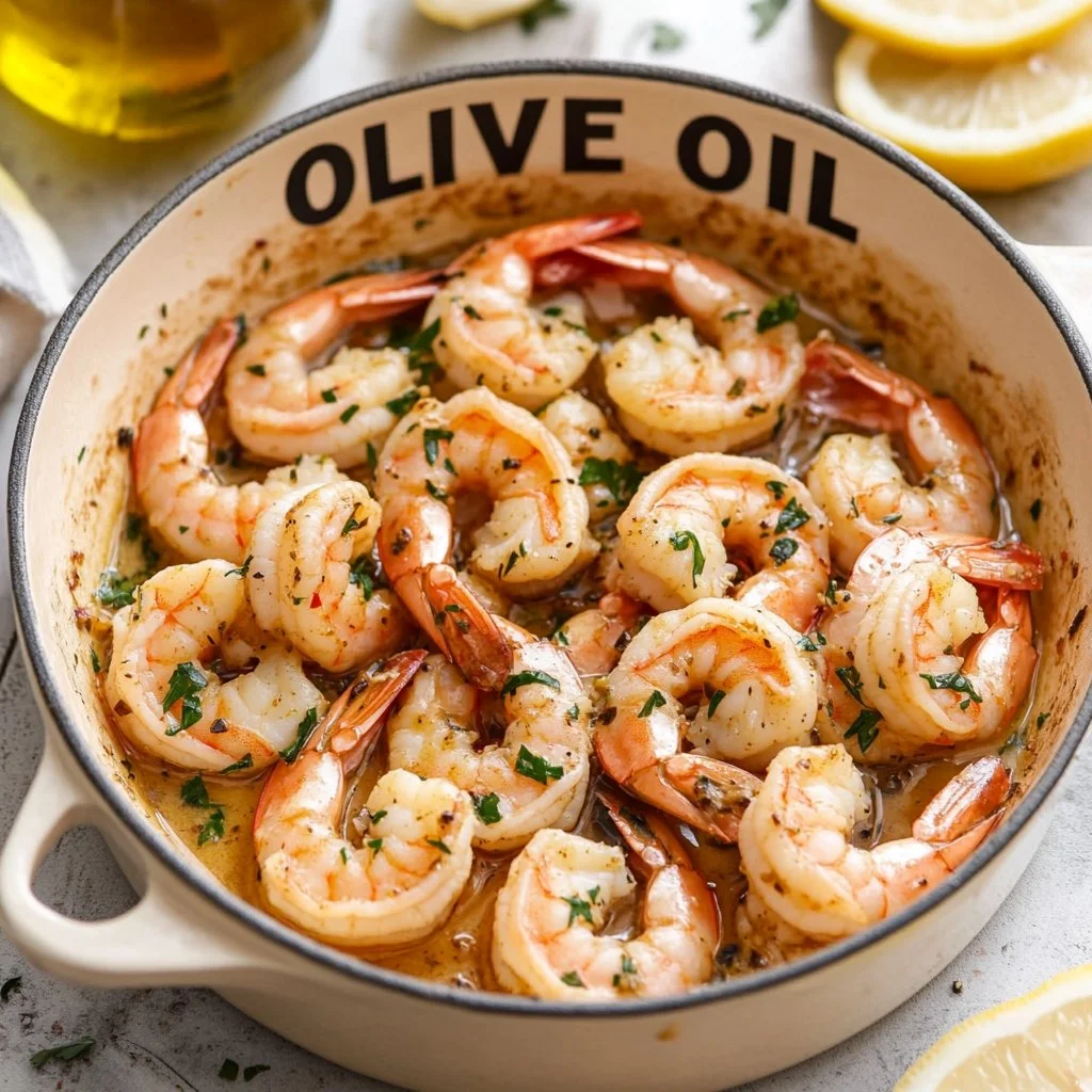 Delicious Shrimp Scampi with garlic and herbs served on a plate